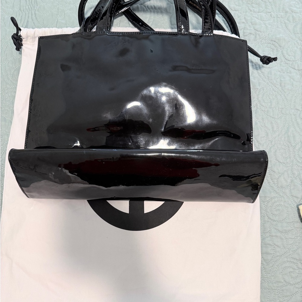 AUTHENTIC Telfar Patent Leather Black Shopper Bag - Picture 4 of 5